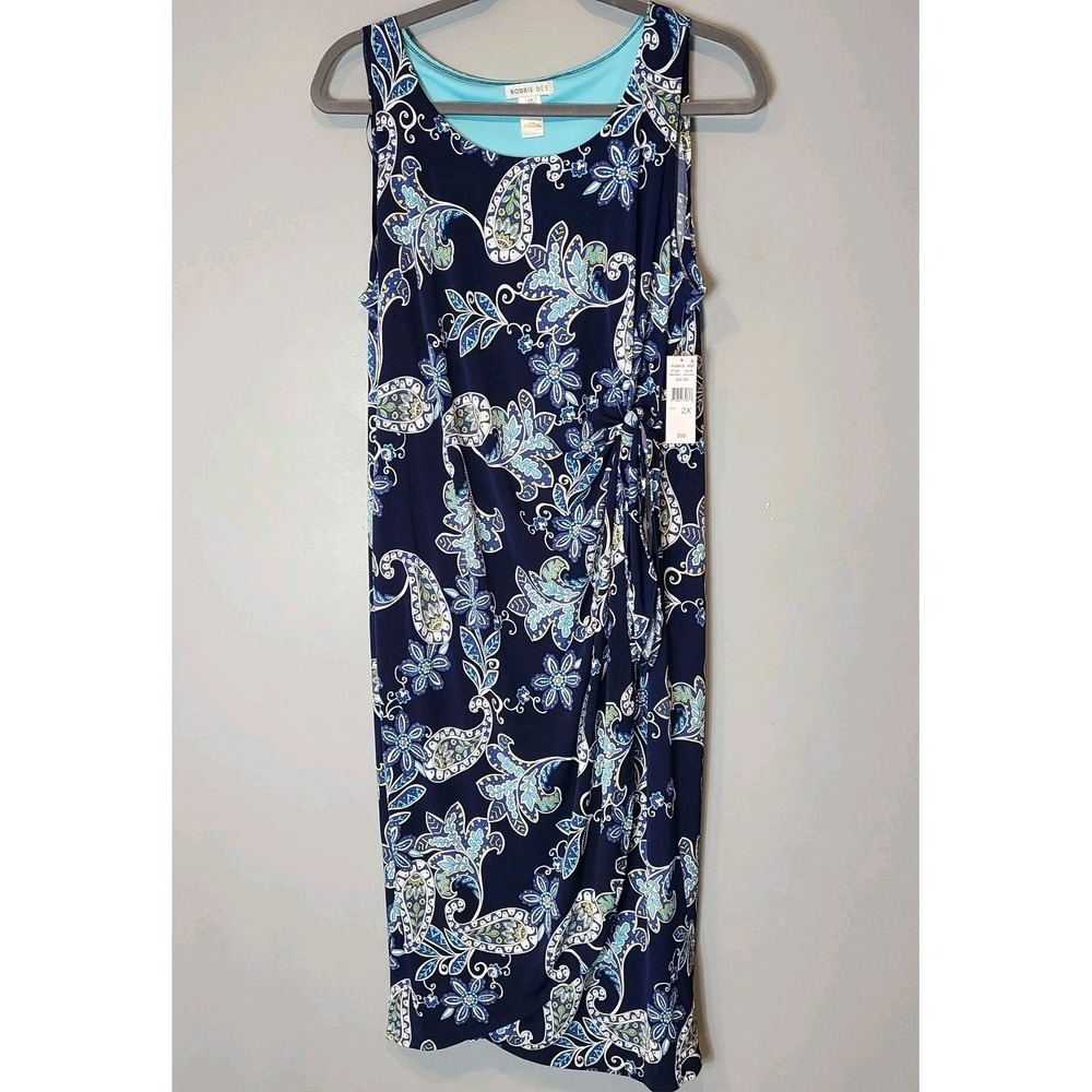 Vtg Y2K Robbie Bee Resort Maxi Dress Sz 2X Fairy Boho Faux‎ Wrap Cottage Paisley